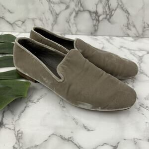 Vince Womens Gray Crushed Velvet Loafer Flats Size 8 Slip On Made in Italy